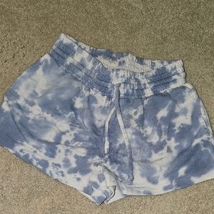 Flirtitude Blue and White Tie-Dye Athletic Shorts